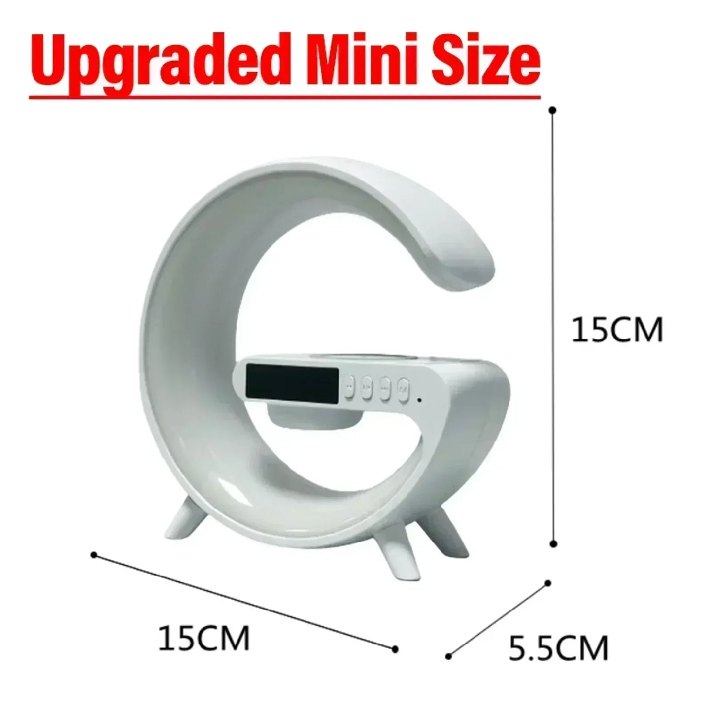 Wireless Charger Stand Stereo Bluetooth Speaker RGB Night Light Lamp Alarm Clock For Smartphone Fast Wireless Charging Station