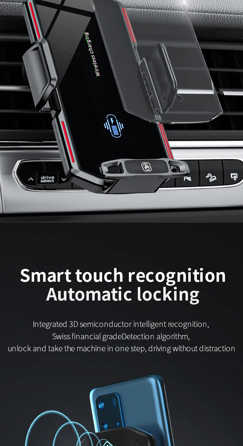 Magnetic Car Phone Holder 66W Wireless Fast Charger Infrared Induction Car Air Vent Bracket for iPhone 12 13 14 15 Andorid Mount